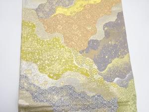 道長取りに花唐草模様織出し袋帯